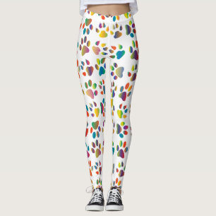 Colourful Doggie Paws Leggings
