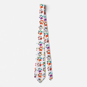 Colourful Doggie Paws neck tie