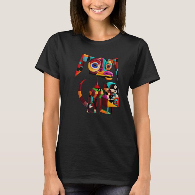 Colourful doggy portrait cute dog  puppy pup  dog T-Shirt (Front)