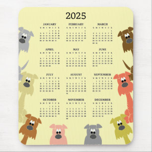Colourful Dogs 2025 Calendar Mousepad