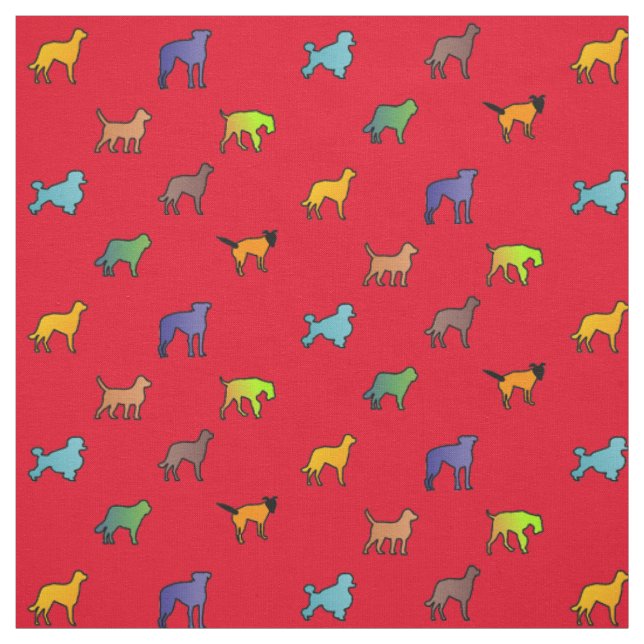 Colourful Dogs Fabric (Swatch)