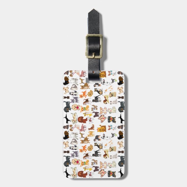 colourful dogs luggage tag (Front Vertical)