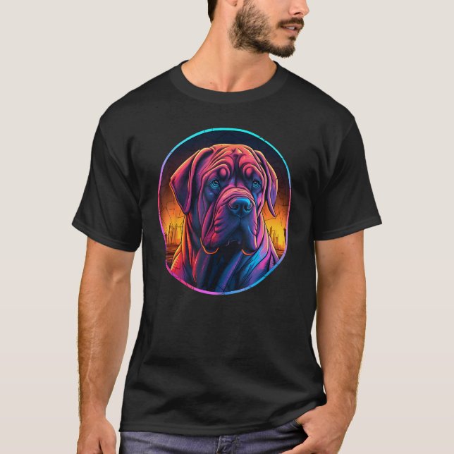 Colourful Dogue De Bordeaux Dog Dad Mom Graffity T-Shirt (Front)