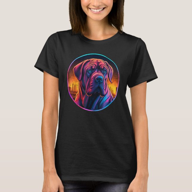 Colourful Dogue De Bordeaux Dog Dad Mom Graffity T-Shirt (Front)