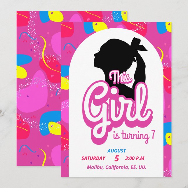 Colourful Doll invite (Front/Back)