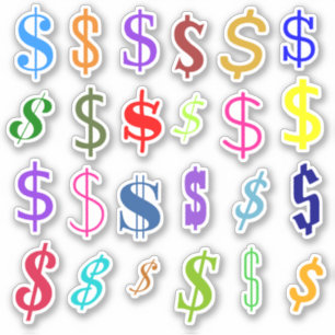 Colourful Dollar Sign ($) Symbols