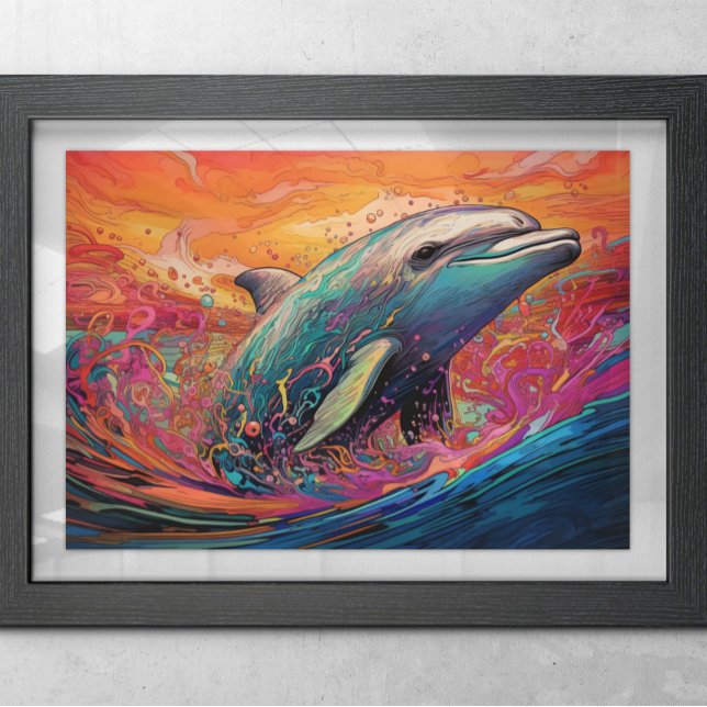 Colourful Dolphin Abstract painting Poster (Creator Uploaded)