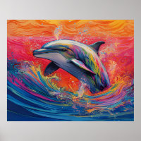 Colourful Dolphin Abstract painting