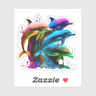 Colourful Dolphin-Awesome Sticker