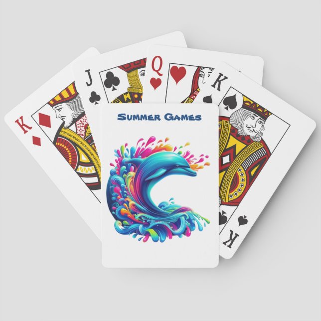 Colourful Dolphin-Classic Playing Cards (Back)