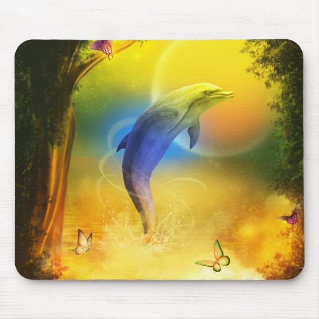 Colourful Dolphin Mouse Mat (Front)
