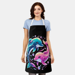 Colourful Dolphin Ocean Art Vibrant Sea Animal Lov Apron