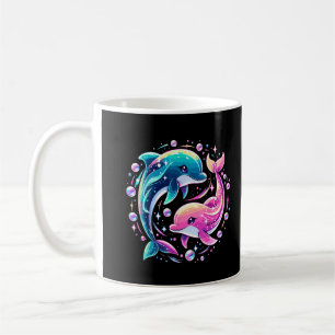 Colourful Dolphin Ocean Art Vibrant Sea Animal Lov Coffee Mug
