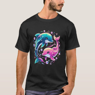 Colourful Dolphin Ocean Art Vibrant Sea Animal Lov T-Shirt