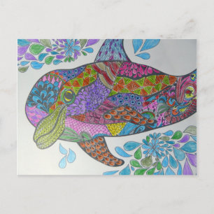 Colourful Dolphin Postcard