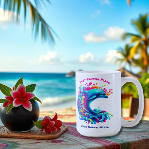 Colourful Dolphin Splash Coffee Mug