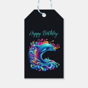 Colourful Dolphin Splash- Gift Tags