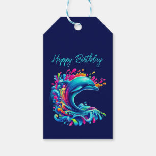 Colourful Dolphin Splash- Gift Tags