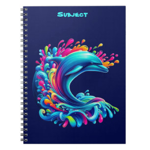 Colourful Dolphin Splash Notebook