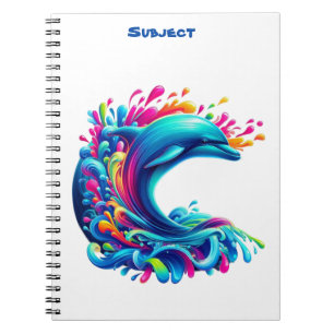 Colourful Dolphin Splash Notebook