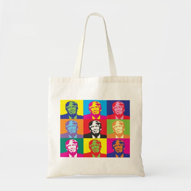 Colourful Donald Trump Tote Bag (Front)