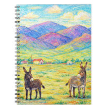 Colourful Donkeys in Mountain Meadow Artistic