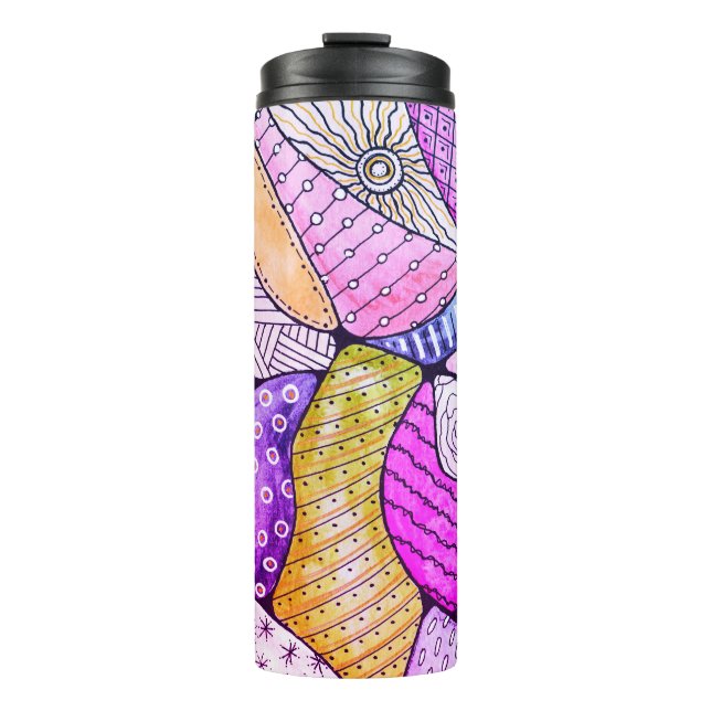 Colourful Doodle Art Thermal Tumbler (Front)