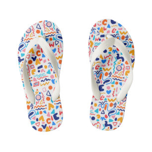 Colourful Doodle Flip Flops for Women Retro Y2K