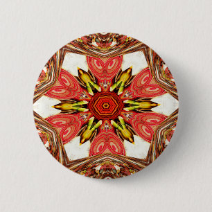 Colourful doodle flora  heart seamless star.jpg 6 cm round badge