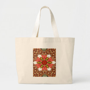 Colourful doodle flora  heart seamless star.jpg large tote bag