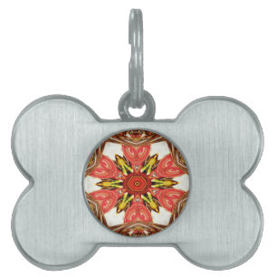 Colourful doodle flora heart seamless star.jpg pet tag