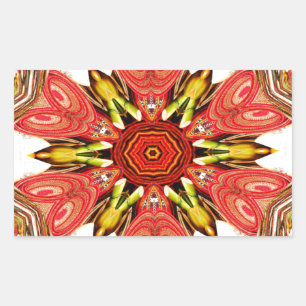 Colourful doodle flora  heart seamless star.jpg rectangular sticker