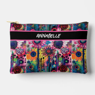 Colourful Doodle Flowers Print Cut Sew Bag