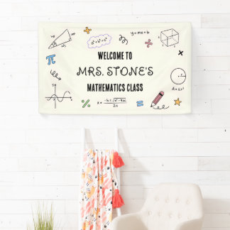 Colourful Doodle Mathematics Classroom  Banner