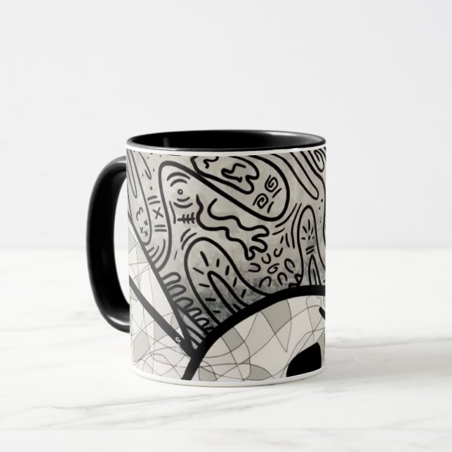 Colourful Doodle Pattern Coffee Mug | Cute Cartoon (Front Left)