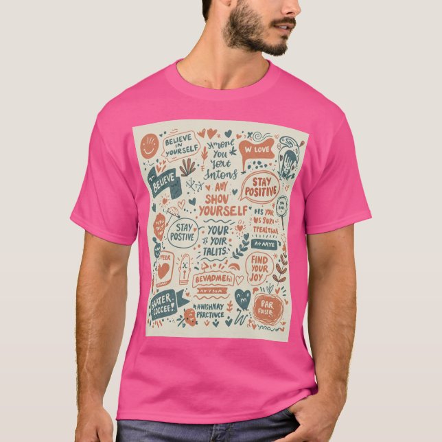 Colourful Doodle Prints: Inspiring Art for T-Shirt (Front)