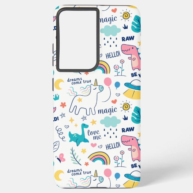 Colourful doodle Samsung Galaxy S21 Ultra Case (Back)