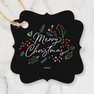 Colourful Doodles Merry Christmas To From Custom Favour Tags