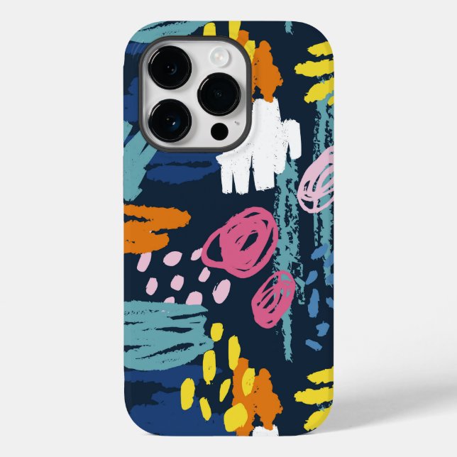 Colourful doodling scribbles trendy modern art Case-Mate iPhone case (Back)