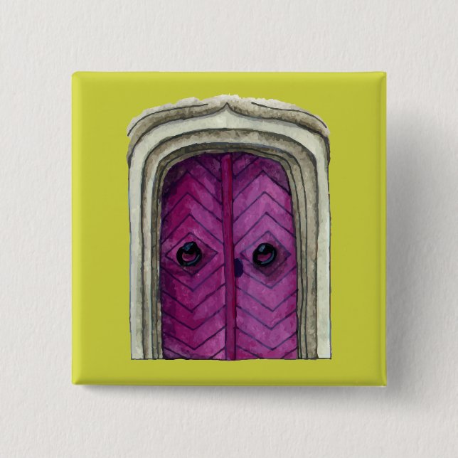 Colourful Door Illustration Button (Front)