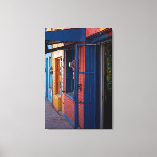 Colourful Doors in Agua Prieta, Mexico Canvas Print