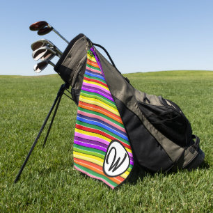 Colourful Dopamine Dressing Multi-Coloured Striped Golf Towel