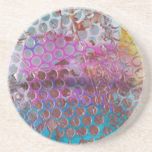 Colourful Dot Abstract Coaster