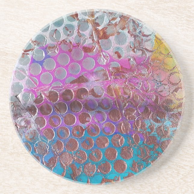 Colourful Dot Abstract Coaster (Front)