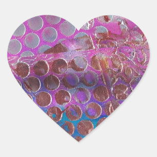 Colourful Dot Abstract Heart Sticker