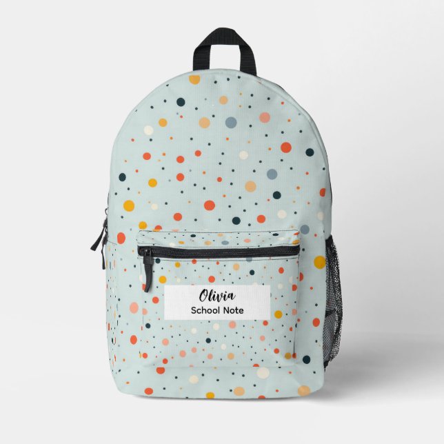 Colourful Dot Back to School Supplies  Printed Backpack (Front)