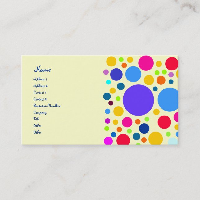 Colourful dot design business card (Front)