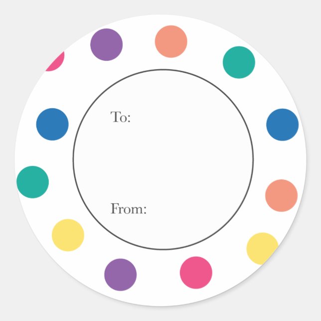 Colourful Dot Gift Tag (Front)