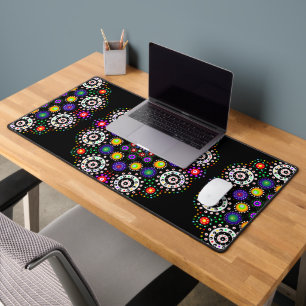 Colourful Dot Mandala Desk Mat