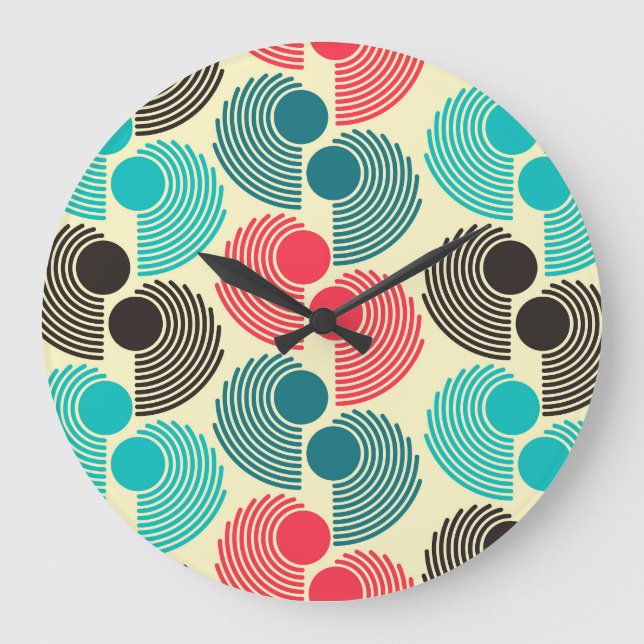 Colourful dots: abstract seamless pattern. large clock (Front)